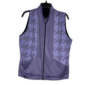 SwingDish Reversible Houndstooth Zip Front Vest